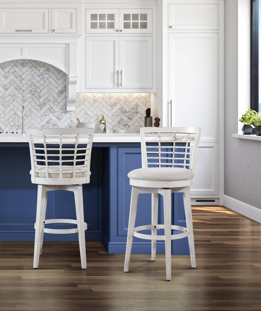 BEACH HOUSE SWIVEL STOOLS WHITE