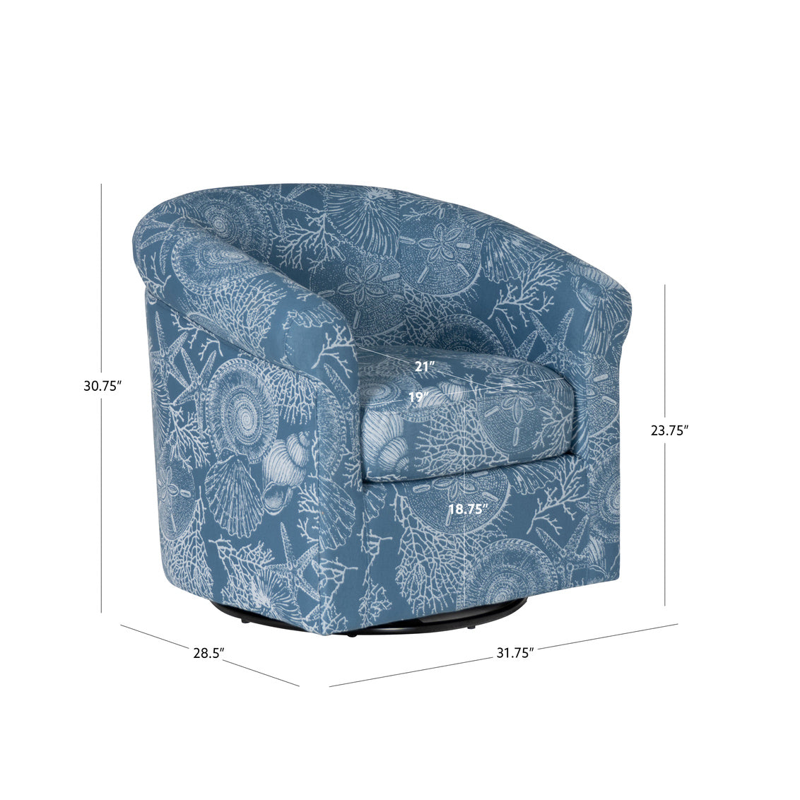 Adella Ocean Swivel Club Chair