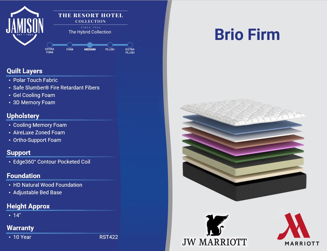 Solstice Resort Hotel Hybrid Series Brio Mattress - Firm