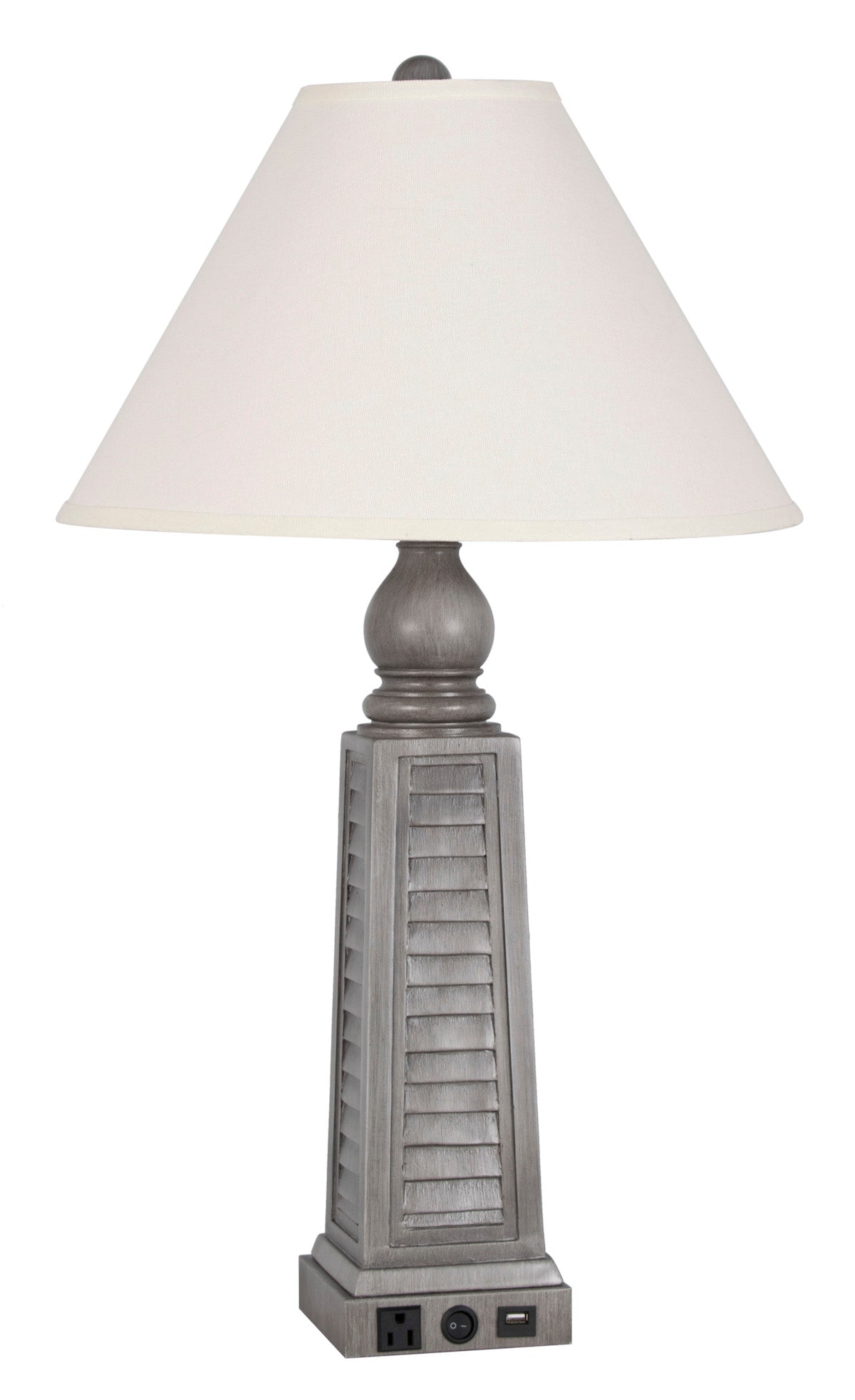 Grey Shutter Table Lamp with USB – FOS Furniture (FL)