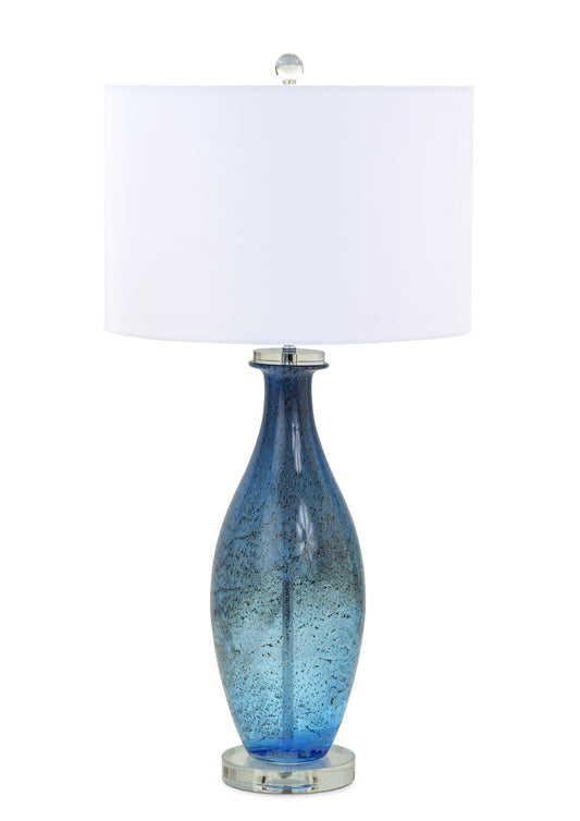 Everly Blue and Green Glass Table Lamp