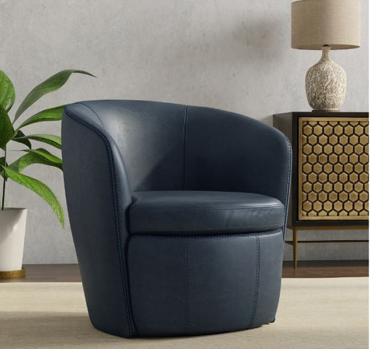 Barolo Leather Swivel Barrel Chair