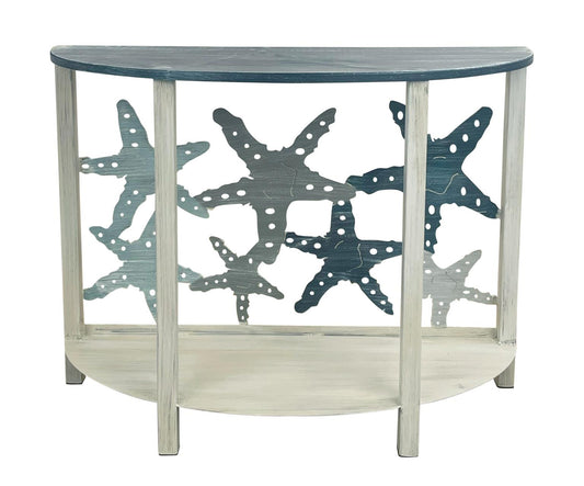 Nautical Rounded 3D Sofa Table with Starfish Scene