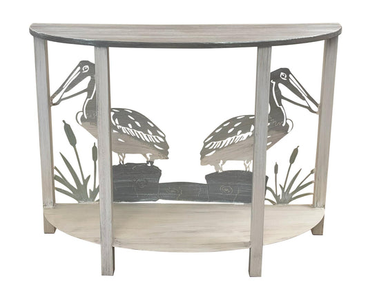 Dockside/Grey Rounded 3D Sofa Table with Pelican Scene