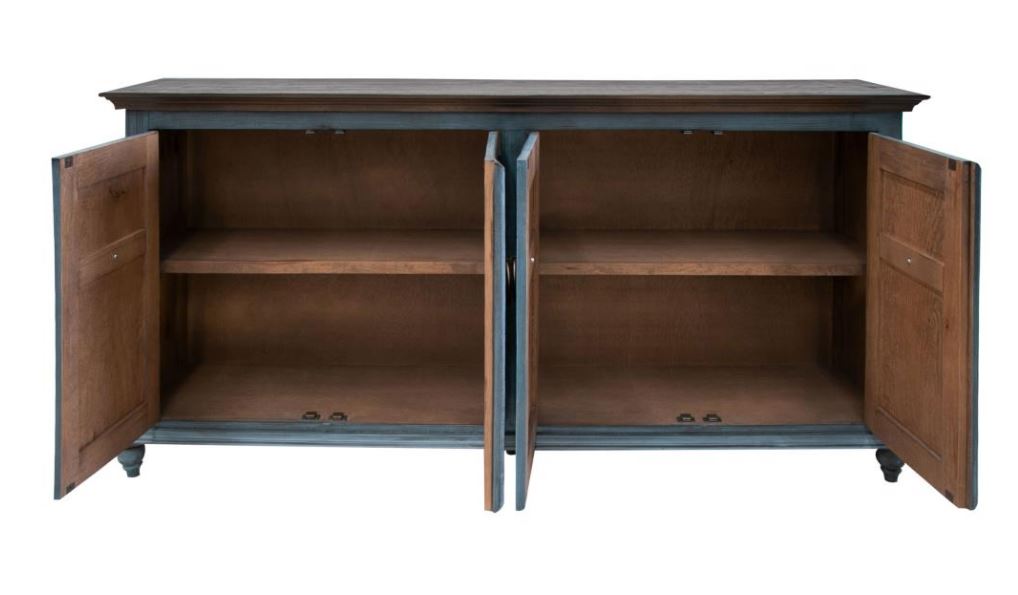 Capri Two Tone 4 Door Console Blue Finish
