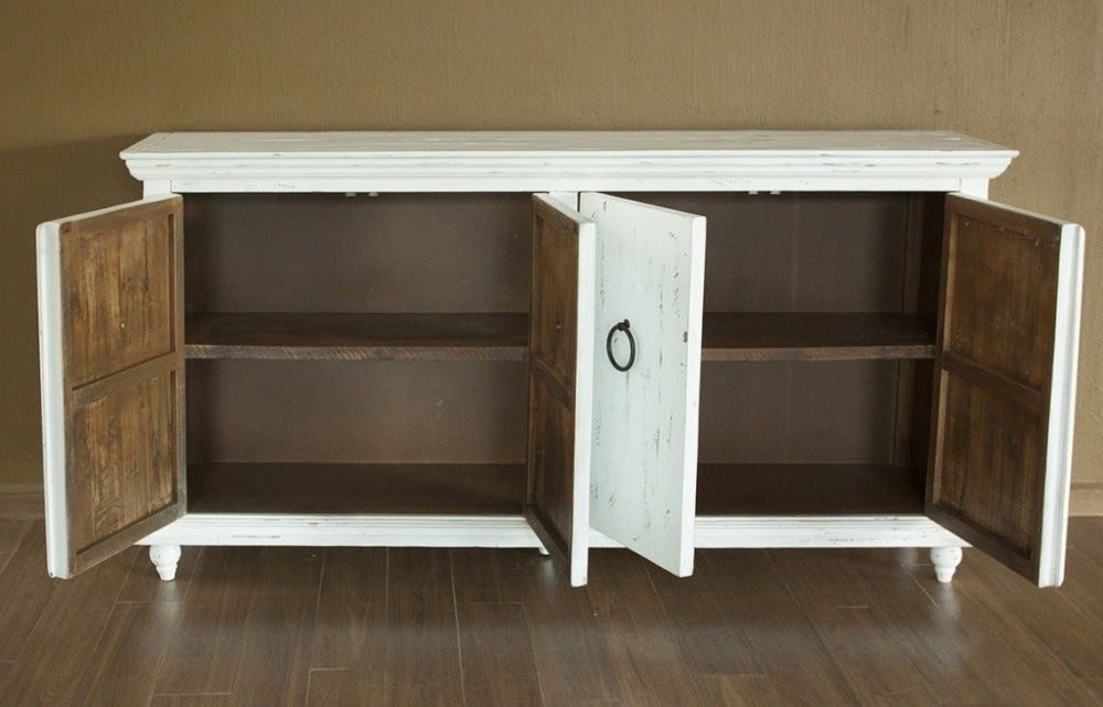 Capri Console W/4 Doors - White Finish