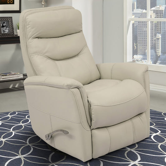 Gemini Swivel Glider Recliner with Adjustable Headrest-Ivory