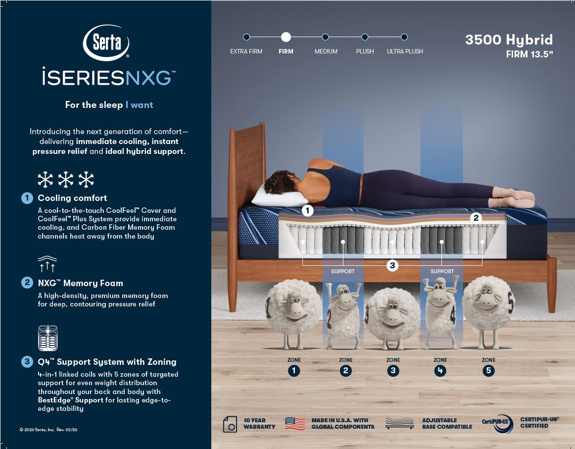 3500 Hybrid Firm 13.5" Mattress