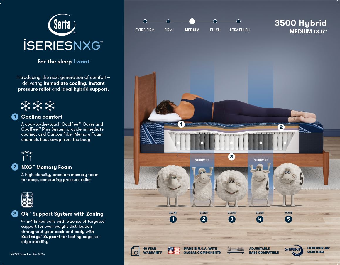 3500 Hybrid Medium 13.5" Mattress