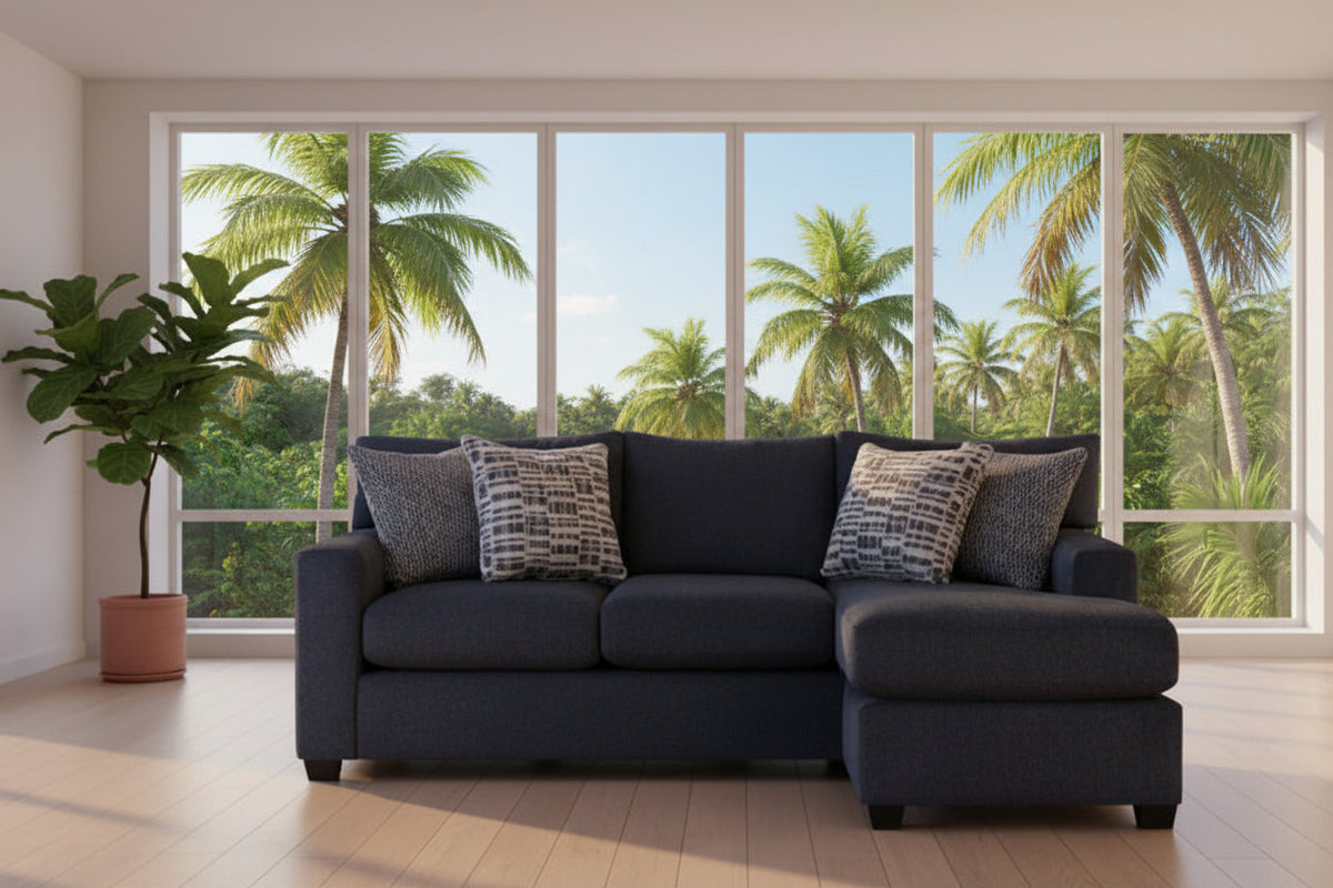 Universal Denim Sofa with Chaise