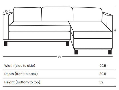 Universal Denim Sofa with Chaise