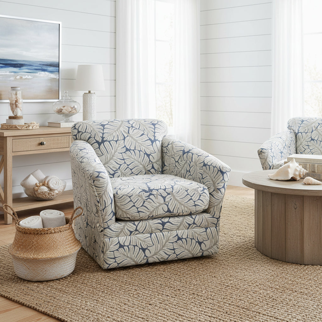 Cyrus Blue  Swivel Glider