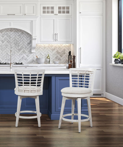 BEACH HOUSE SWIVEL STOOLS WHITE