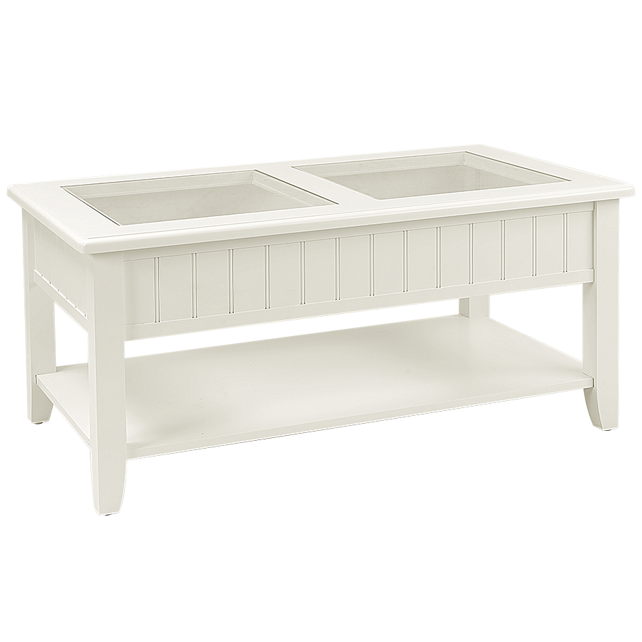 Cayman Cocktail Table White with Turtle Inserts