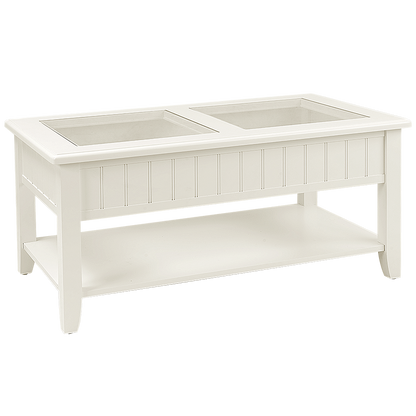 Cayman Cocktail Table White with Turtle Inserts