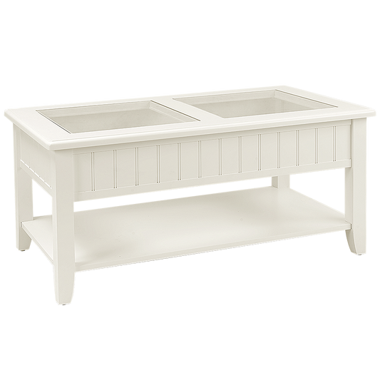 Cayman Cocktail Table White with Turtle Inserts