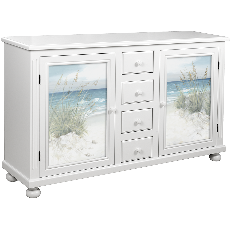 Aruba Cabinet, White with Standard Bead Board Panel
