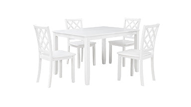 TRELLIS 5 PC DINING SET, TABLE & 4 CHAIRS - WHITE