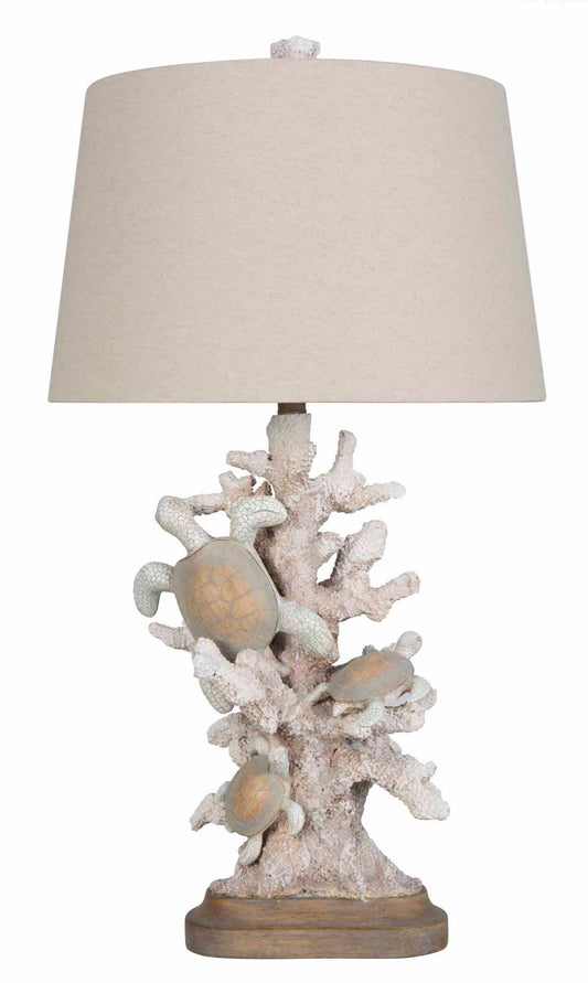 Coral Turtle Table Lamp