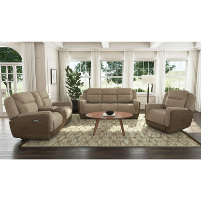Hornet Motion Sofa, Rocking Console Loveseat & Recliner in Rancho Beige