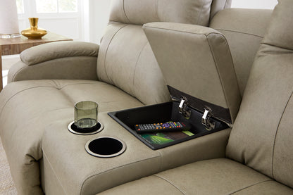 Reclining Leather Console Loveseat (NON POWER)