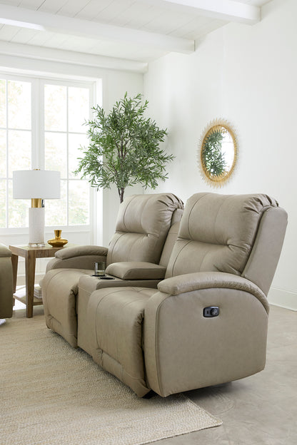Reclining Leather Console Loveseat (NON POWER)