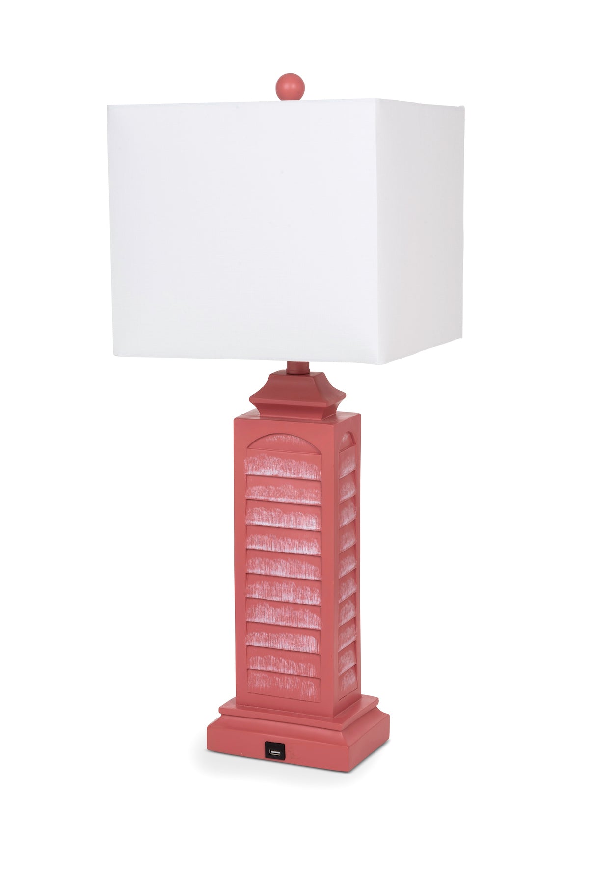 Light Red Shutter USB Table Lamp