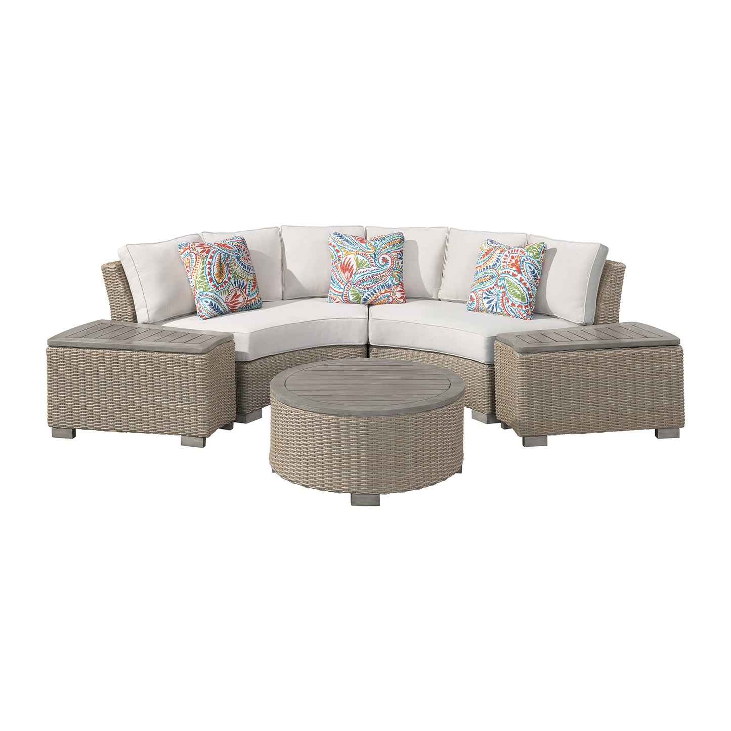 Ollie 5 Piece Curved Outdoor Sectional Set