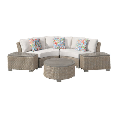 Ollie 5 Piece Curved Outdoor Sectional Set