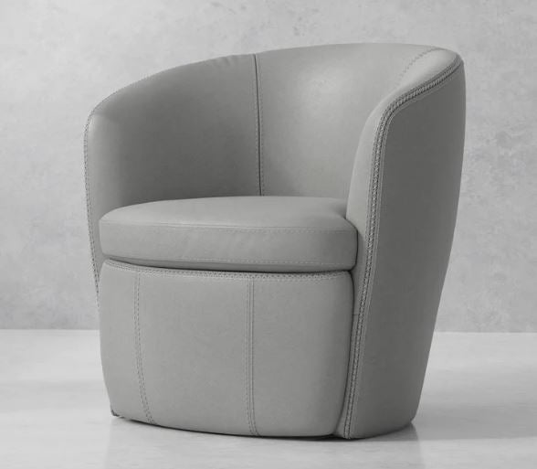 Barolo Leather Swivel Barrel Chair