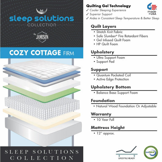 Sleep Solutions Cozy Cottage Mattress - Firm