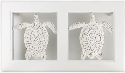 Cayman Cocktail Table White with Turtle Inserts