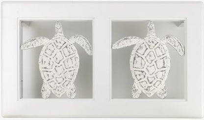 Cayman Cocktail Table White with Turtle Inserts