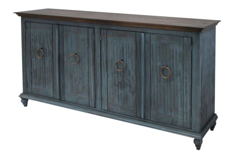 Capri Two Tone 4 Door Console  Blue Finish