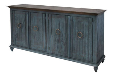 Capri Two Tone 4 Door Console  Blue Finish