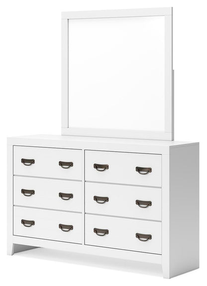 Binterglen Twin Panel Bed with Mirrored Dresser and Nightstand