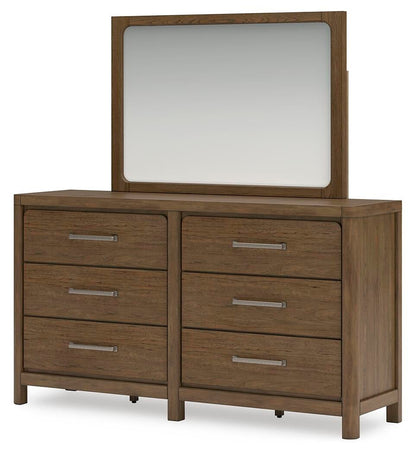 Cabalynn Queen Panel Bed with Storage with Mirrored Dresser and Nightstand