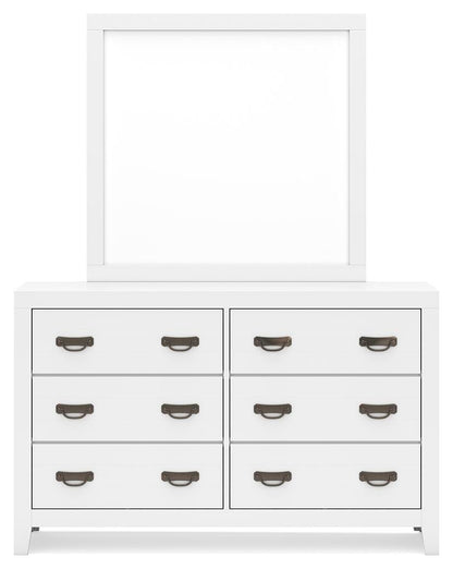 Binterglen King Panel Bed with Mirrored Dresser and Nightstand