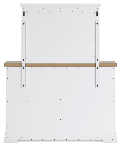Ashbryn Queen Panel Storage Bed, Dresser, Mirror and Nightstand