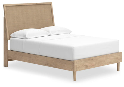 Cielden Full Panel Bed with Mirrored Dresser and Nightstand
