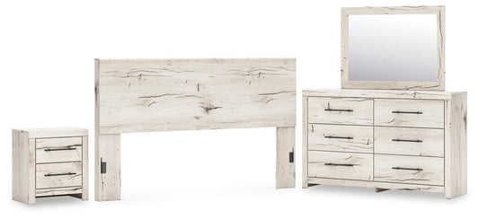 Lawroy King Panel Headboard, Dresser, Mirror and Nightstand