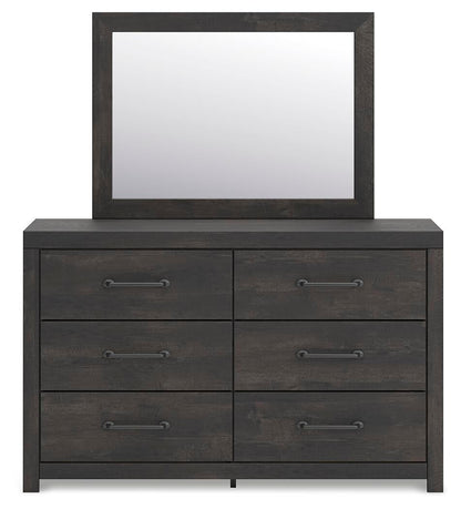 Hollivern King Panel Bed, Dresser, Mirror and Nightstand