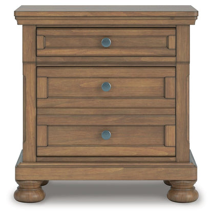 Feddinger California King Panel Bed with Mirrored Dresser and Nightstand