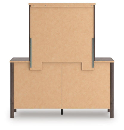Pamytta King Upholstered Panel Platform Bed, Dresser, Mirror and Nightstand
