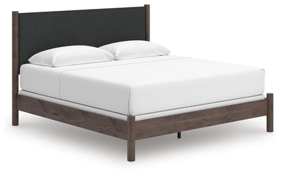 Pamytta King Upholstered Panel Bed, Dresser, Mirror and Nightstand