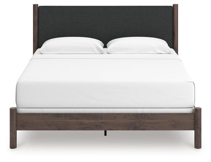 Pamytta King Upholstered Panel Bed, Dresser, Mirror and Nightstand