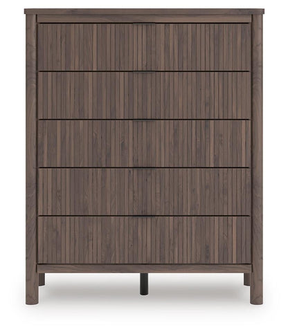 Pamytta Queen Upholstered Panel Bed, Dresser, Mirror and Nightstand