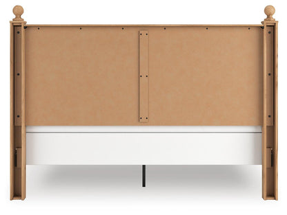 Aleaport King Panel Bed with Mirrored Dresser and Nightstand