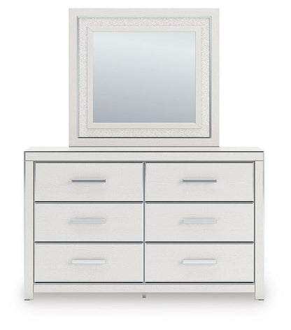 Zuraleus King Upholstered Panel Platform Bed, Dresser, Mirror and Nightstand