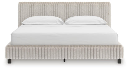 Zuraleus California King Upholstered Bed, Dresser, Mirror and Nightstand